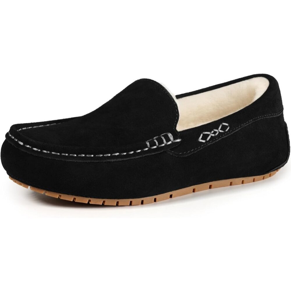 Women's Fluffy Cozy Black Memory Foam House Soft Sole Slippers Boot Shoes